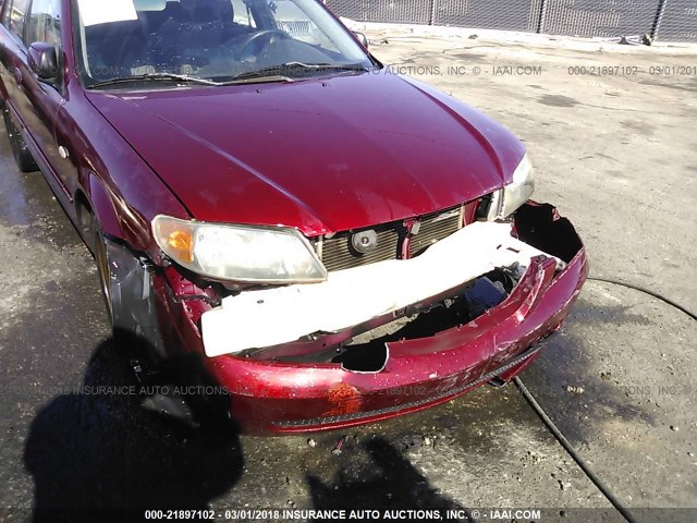 JM1BJ225520625989 - 2002 MAZDA PROTEGE DX/LX/ES MAROON photo 6