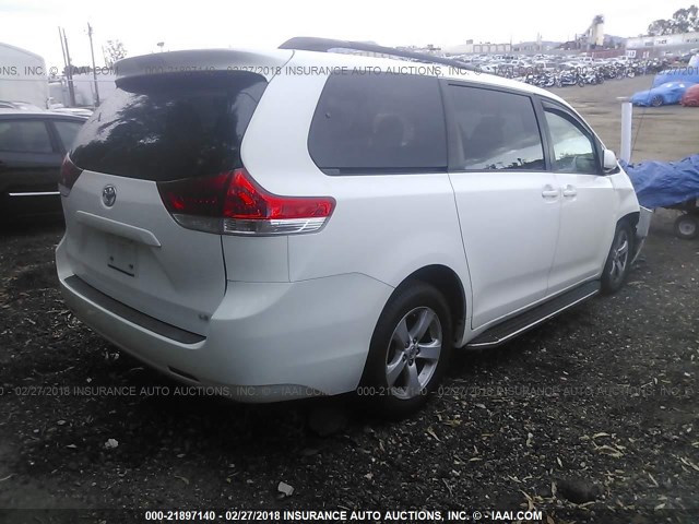 5TDKK3DC9BS087390 - 2011 TOYOTA SIENNA LE WHITE photo 4