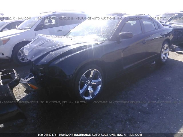 2C3CDXHG7EH182525 - 2014 DODGE CHARGER SXT BLACK photo 2