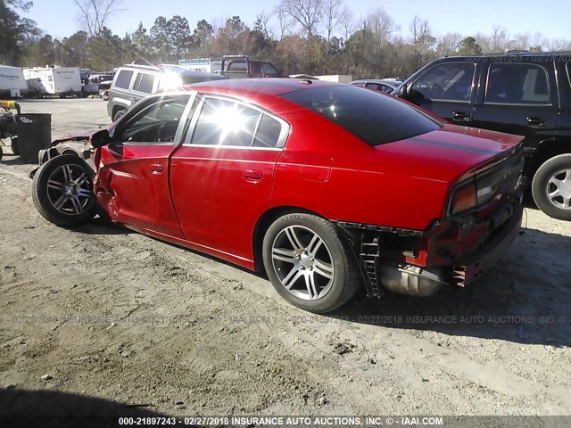 2C3CDXHG0CH299747 - 2012 DODGE CHARGER SXT RED photo 3