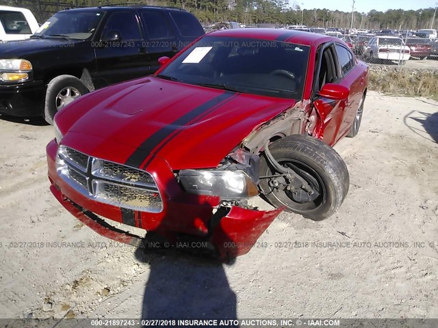 2C3CDXHG0CH299747 - 2012 DODGE CHARGER SXT RED photo 6
