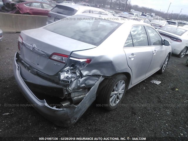 4T4BF1FK8CR240742 - 2012 TOYOTA CAMRY SE/LE/XLE SILVER photo 4