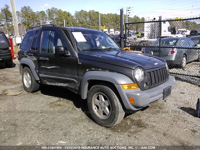 1J4GL48K55W572022 - 2005 JEEP LIBERTY SPORT GRAY photo 1