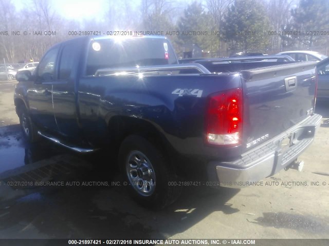 1GTEK19C59Z165053 - 2009 GMC SIERRA K1500 BLUE photo 3