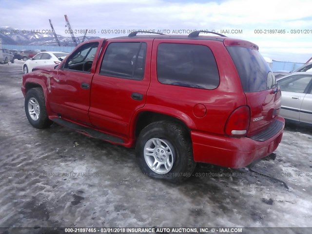 1D4HS48N53F630511 - 2003 DODGE DURANGO SLT RED photo 3