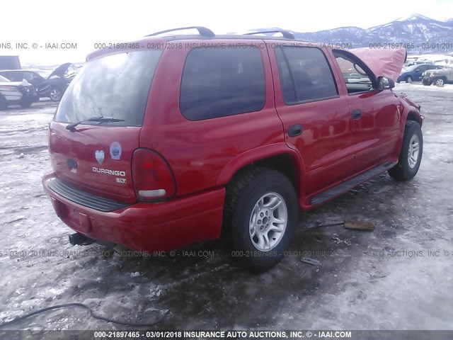 1D4HS48N53F630511 - 2003 DODGE DURANGO SLT RED photo 4