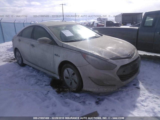 KMHEC4A43EA118126 - 2014 HYUNDAI SONATA HYBRID WHITE photo 1