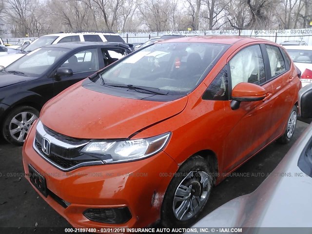 3HGGK5H45JM703669 - 2018 HONDA FIT LX ORANGE photo 2