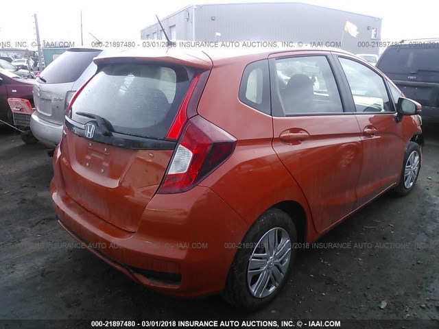 3HGGK5H45JM703669 - 2018 HONDA FIT LX ORANGE photo 4