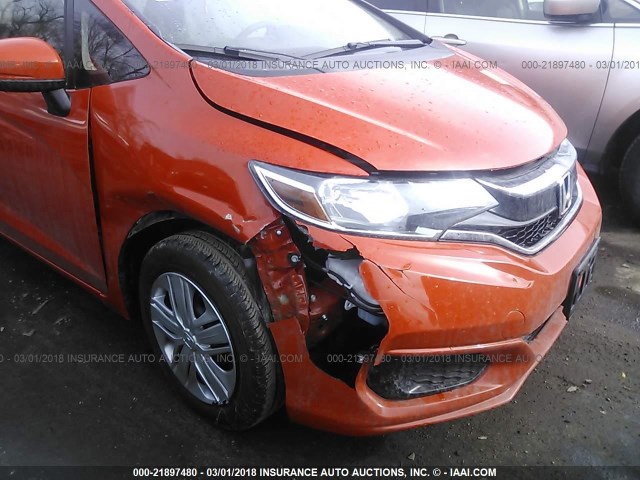 3HGGK5H45JM703669 - 2018 HONDA FIT LX ORANGE photo 6