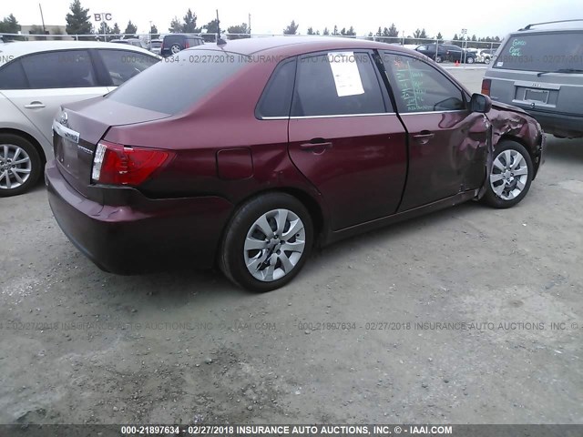 JF1GE6A67AH500977 - 2010 SUBARU IMPREZA 2.5I BURGUNDY photo 4