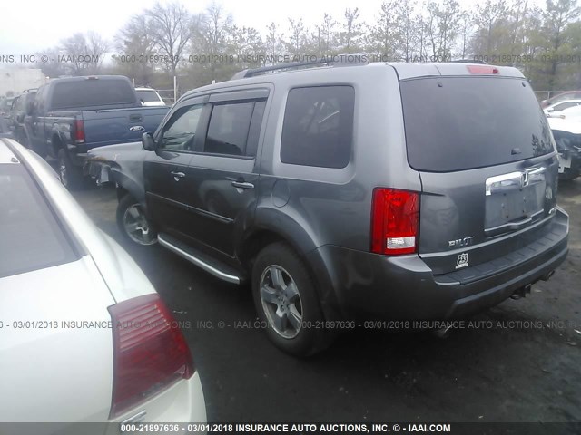 5FNYF4H52AB041080 - 2010 HONDA PILOT EXL GRAY photo 3