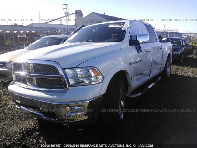 1C6RD7NT7CS163476 - 2012 DODGE RAM 1500 LARAMIE WHITE photo 2