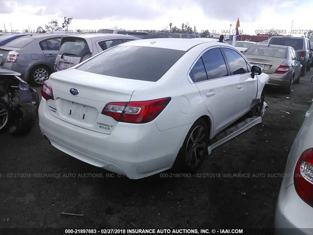 4S3BNAN62F3031416 - 2015 SUBARU LEGACY 2.5I LIMITED WHITE photo 4