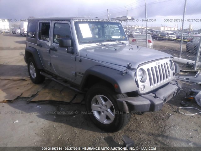 1C4BJWDG8GL328341 - 2016 JEEP WRANGLER UNLIMITE SPORT GRAY photo 1