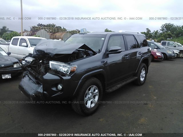 JTEBU5JR2G5373279 - 2016 TOYOTA 4RUNNER SR5 PREM/LTDL/TRAIL/TRD ნაცრისფერი ფოტო 2