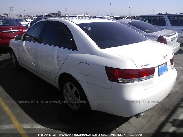 5NPEU46F56H130042 - 2006 HYUNDAI SONATA GLS/LX WHITE photo 3