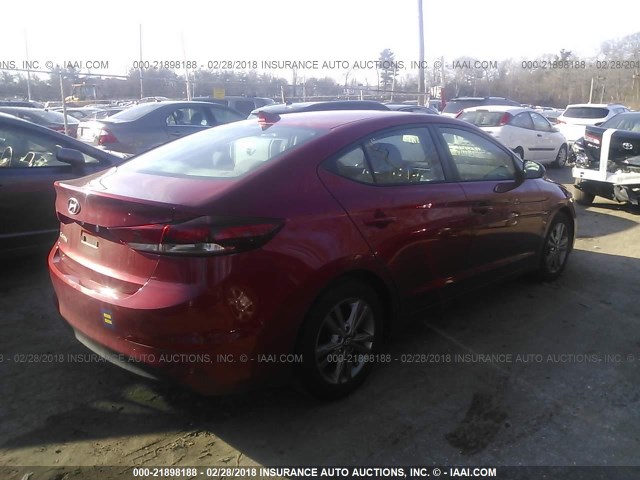 5NPD84LFXHH130027 - 2017 HYUNDAI ELANTRA SE/VALUE/LIMITED RED photo 4