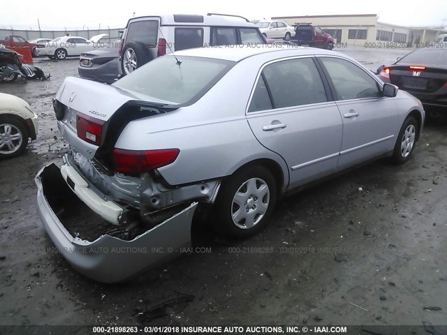 1HGCM56465A030552 - 2005 HONDA ACCORD LX SILVER photo 4