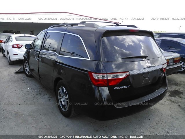 5FNRL5H64BB037271 - 2011 HONDA ODYSSEY EXL BLACK photo 3