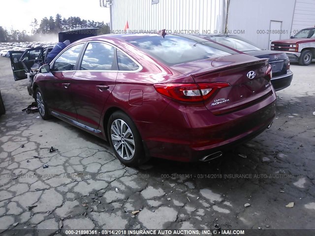 5NPE34AF6GH304258 - 2016 HYUNDAI SONATA SPORT/LIMITED RED photo 3