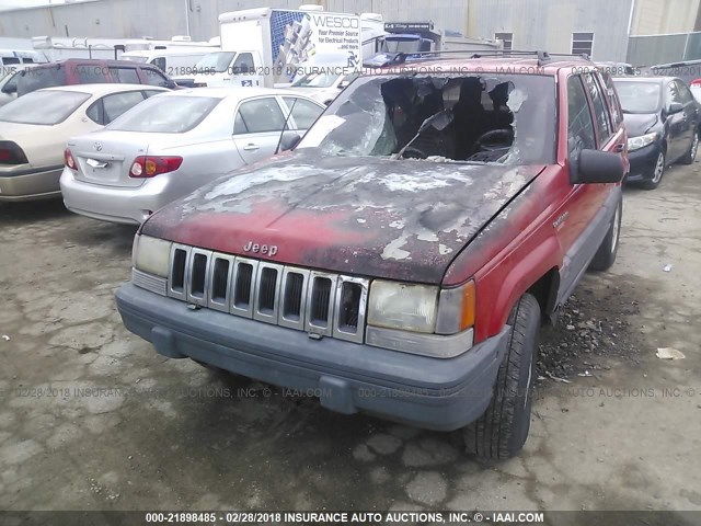 1J4GZ58Y9RC153221 - 1994 JEEP GRAND CHEROKEE LAREDO RED photo 2