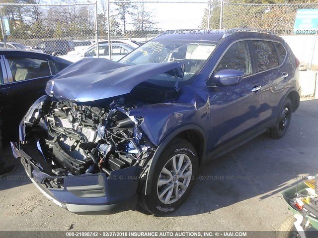 KNMAT2MV6HP582427 - 2017 NISSAN ROGUE S/SV BLUE photo 2