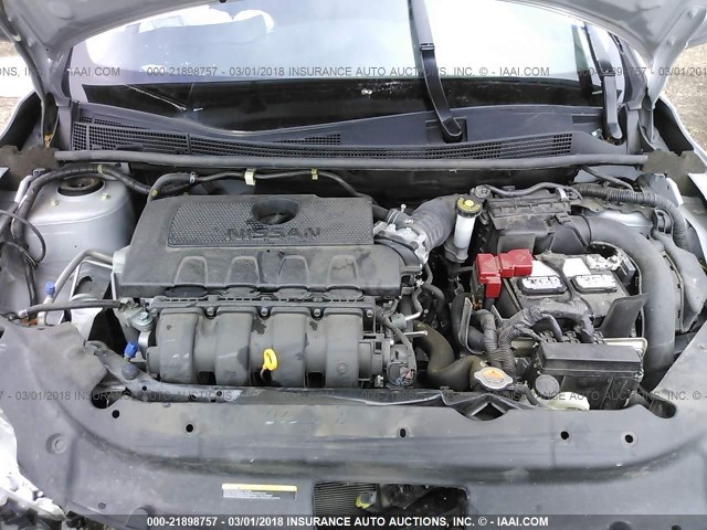 3N1AB7APXFL678255 - 2015 NISSAN SENTRA S/SV/SR/SL SILVER photo 10