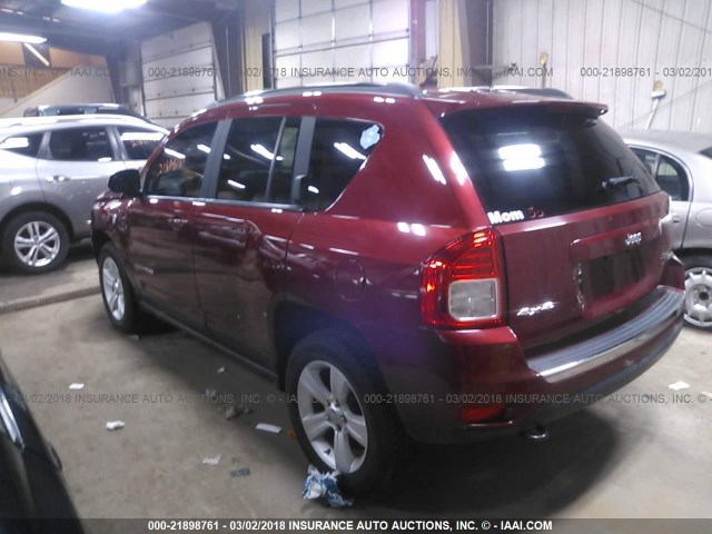 1J4NF5FB1BD154653 - 2011 JEEP COMPASS LIMITED MAROON photo 3