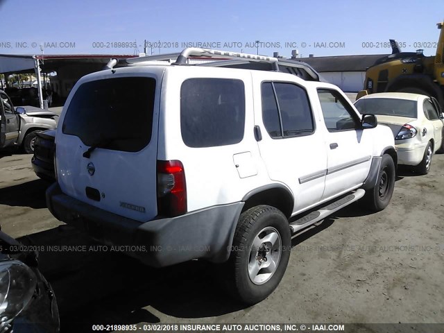 5N1ED28T02C529448 - 2002 NISSAN XTERRA XE/SE WHITE photo 4