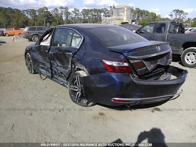 1HGCR2F54HA262631 - 2017 HONDA ACCORD SPORT ლურჯი ფოტო 3