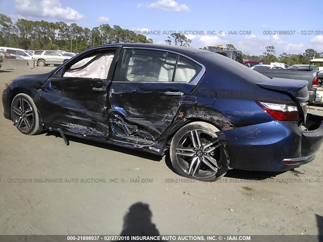 1HGCR2F54HA262631 - 2017 HONDA ACCORD SPORT ლურჯი ფოტო 6
