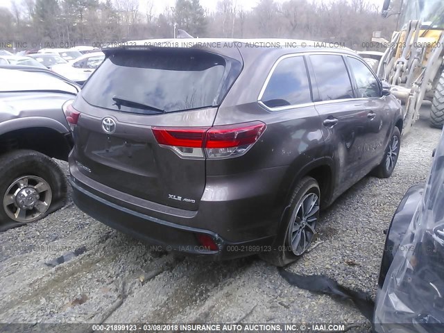 5TDJZRFH2HS441696 - 2017 TOYOTA HIGHLANDER SE/XLE BROWN photo 4