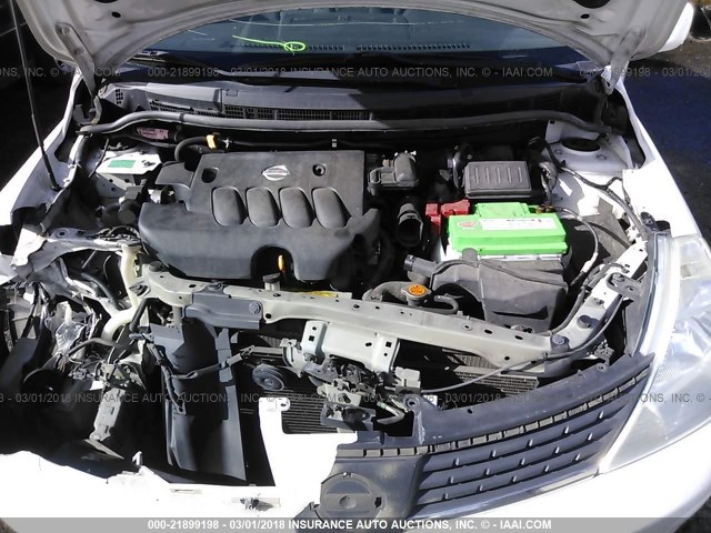 3N1BC13E28L386323 - 2008 NISSAN VERSA S/SL WHITE photo 10
