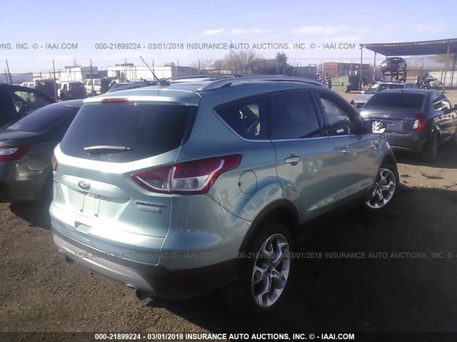 1FMCU0J90DUB97082 - 2013 FORD ESCAPE TITANIUM TURQUOISE photo 4