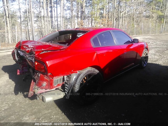 2C3CDXHG3CH304522 - 2012 DODGE CHARGER SXT RED photo 4