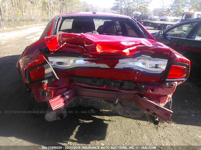 2C3CDXHG3CH304522 - 2012 DODGE CHARGER SXT RED photo 6