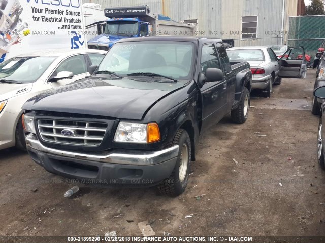 1FTYR44V42PB32808 - 2002 FORD RANGER SUPER CAB BLACK photo 2