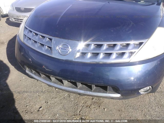 JN8AZ08W56W530963 - 2006 NISSAN MURANO SL/SE/S BLUE photo 6