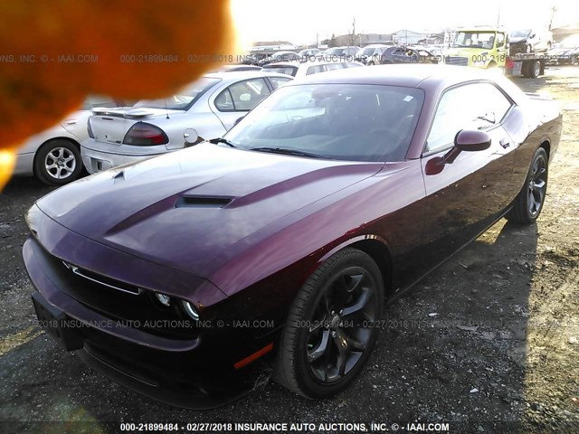 2C3CDZAG8HH613500 - 2017 DODGE CHALLENGER SXT BURGUNDY photo 2