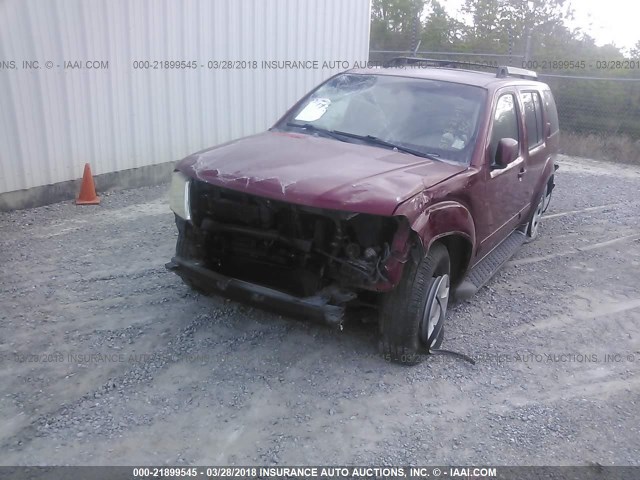 5N1AR18U26C626093 - 2006 NISSAN PATHFINDER LE/SE/XE MAROON photo 6