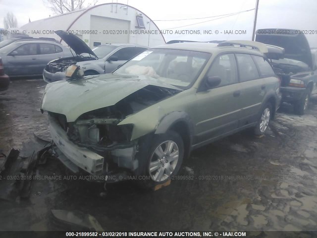 4S4BP61C657379693 - 2005 SUBARU LEGACY OUTBACK 2.5I GREEN photo 2