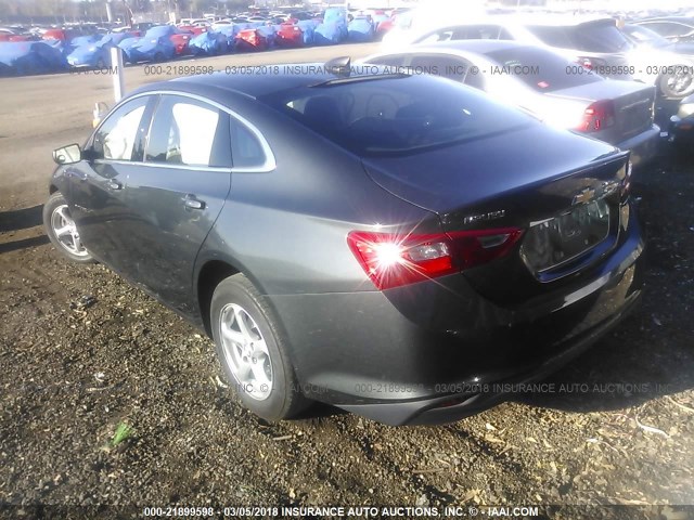 1G1ZB5ST0HF123367 - 2017 CHEVROLET MALIBU LS ნაცრისფერი ფოტო 3
