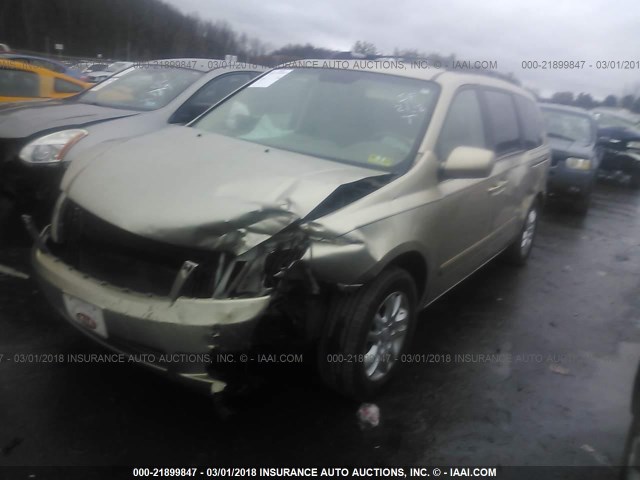 KNDMB233576180418 - 2007 KIA SEDONA EX/LX GOLD photo 2