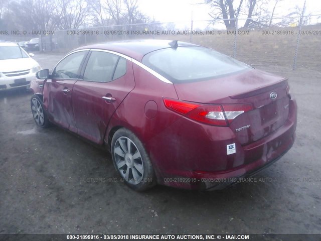 KNAGR4A60B5119622 - 2011 KIA OPTIMA SX MAROON photo 3