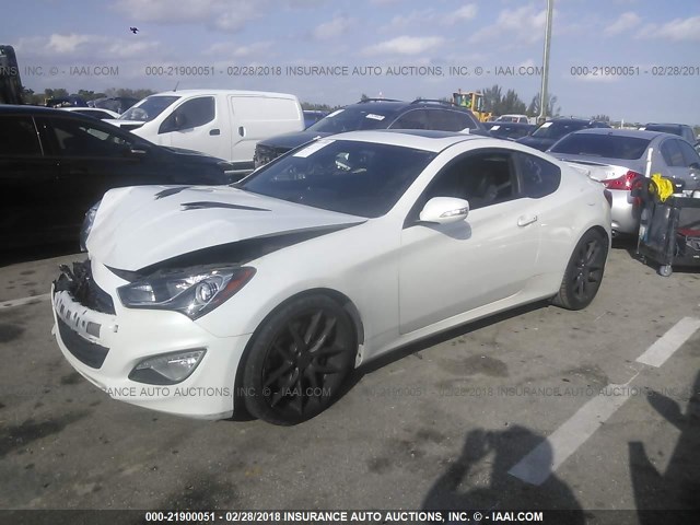 KMHHU6KJ8DU107761 - 2013 HYUNDAI GENESIS COUPE 3.8L WHITE photo 2