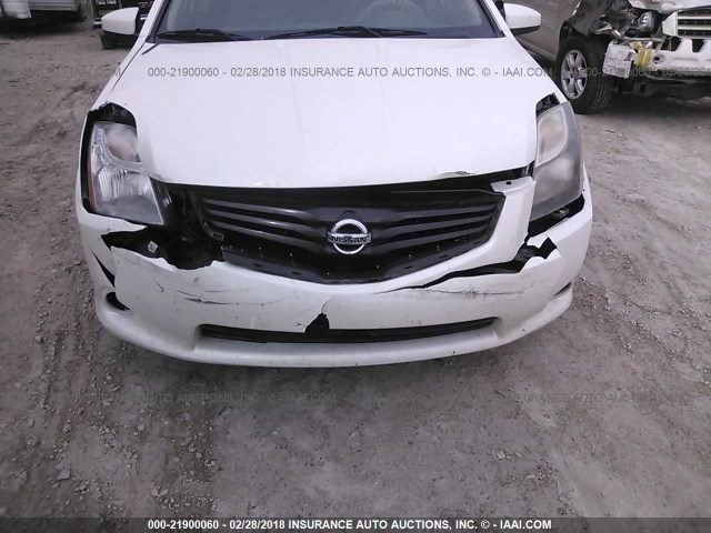 3N1AB6AP9BL685556 - 2011 NISSAN SENTRA 2.0/2.0S/SR/2.0SL WHITE photo 6