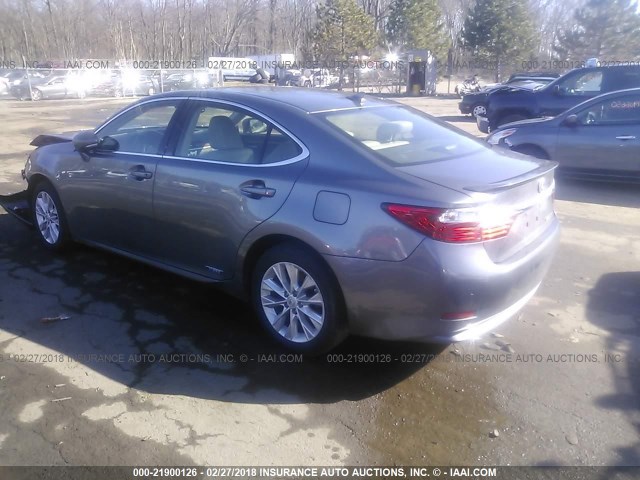 JTHBW1GG3E2041846 - 2014 LEXUS ES 300H GRAY photo 3