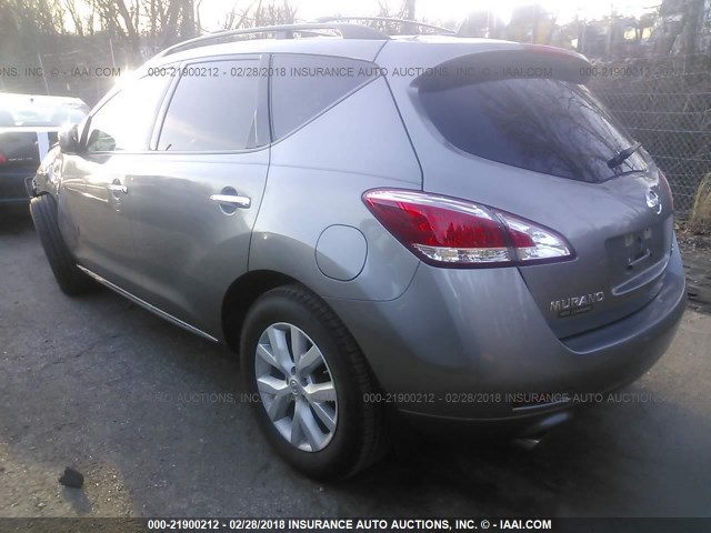 JN8AZ1MW5CW227656 - 2012 NISSAN MURANO S/SL/LE GRAY photo 3