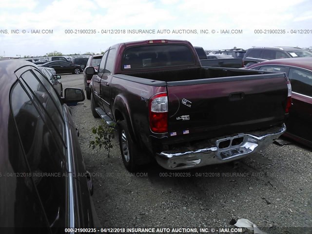 5TBET34105S479017 - 2005 TOYOTA TUNDRA DOUBLE CAB SR5 MAROON photo 3